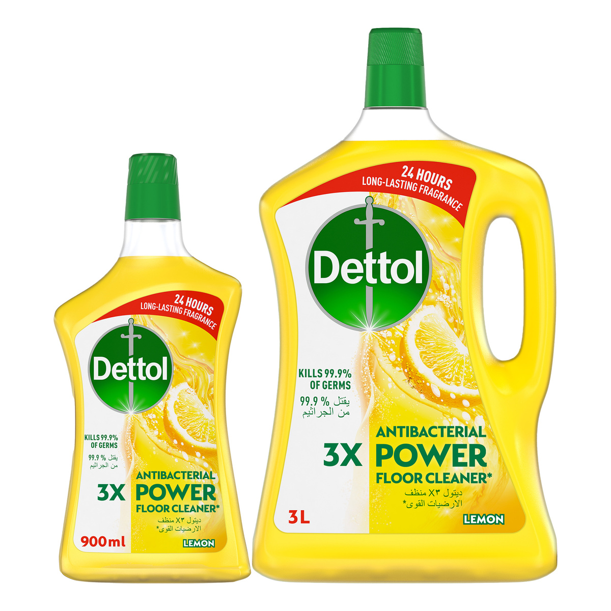 Dettol Power Antibacterial Floor Cleaner Lemon 3 Litres + 900 ml