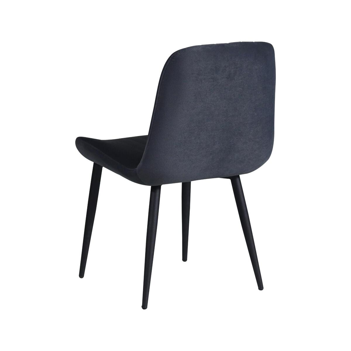 Home Canvas Versa Chair (Set of 2) Velvet Fabric - Leg Black Metal - Blue TC08AN021S1