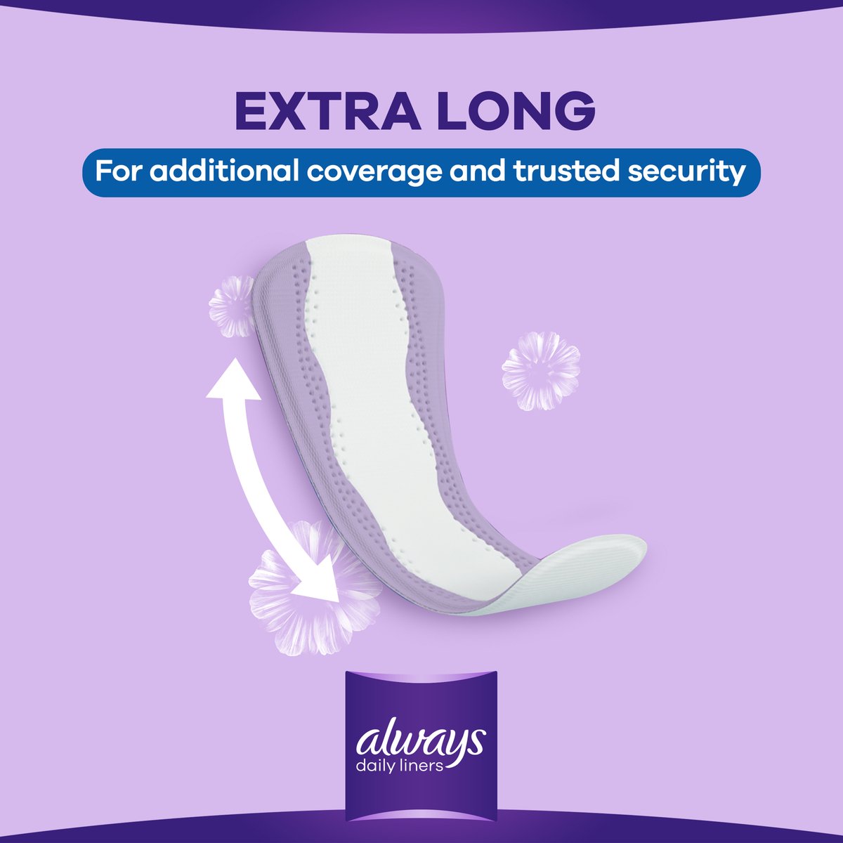 Always Dailies Xtra Protection, Extra Long, Rapid Dry - 68 ea