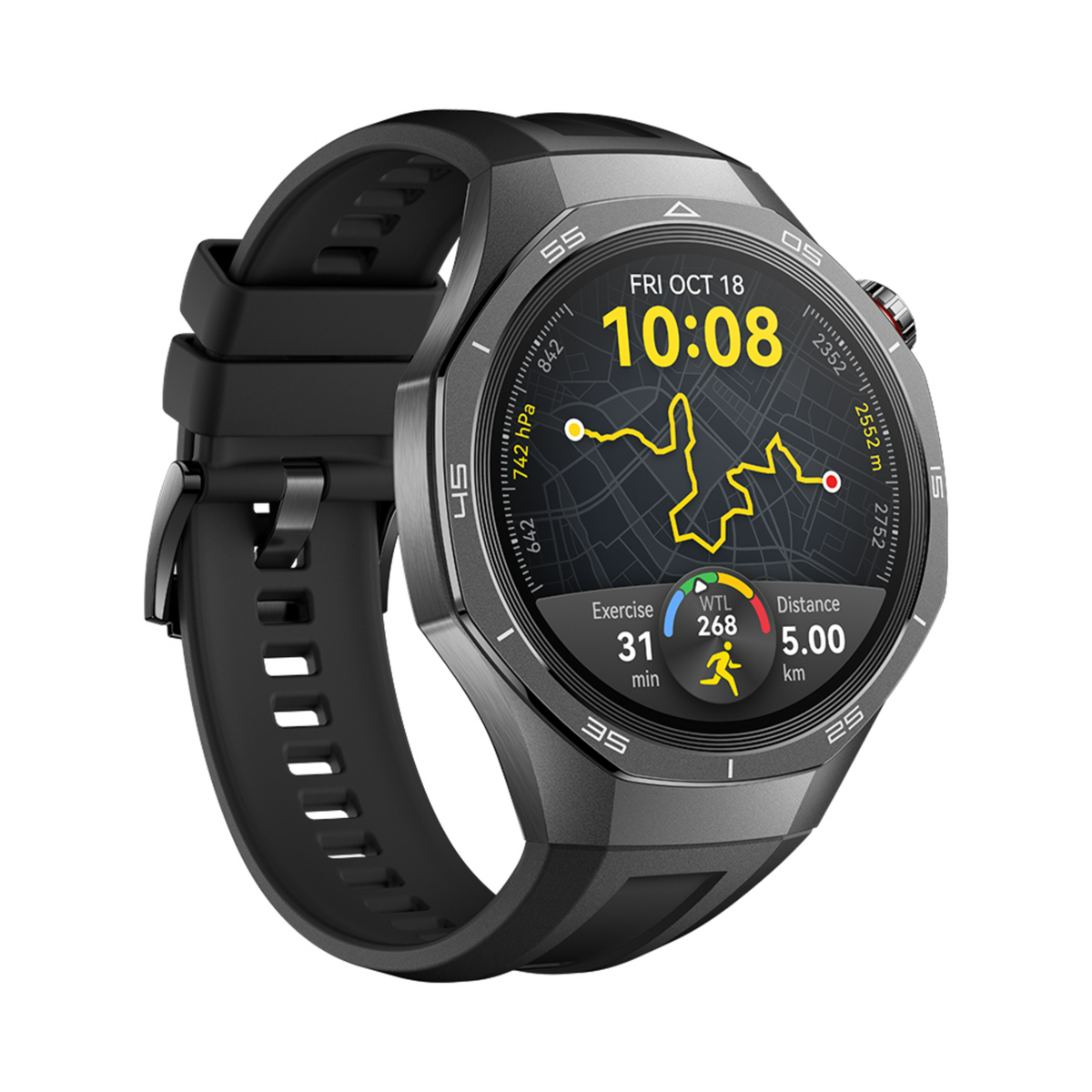 Huawei Watch GT 5 Pro Smartwatch, Vili with Black Fluoroelastomer Strap