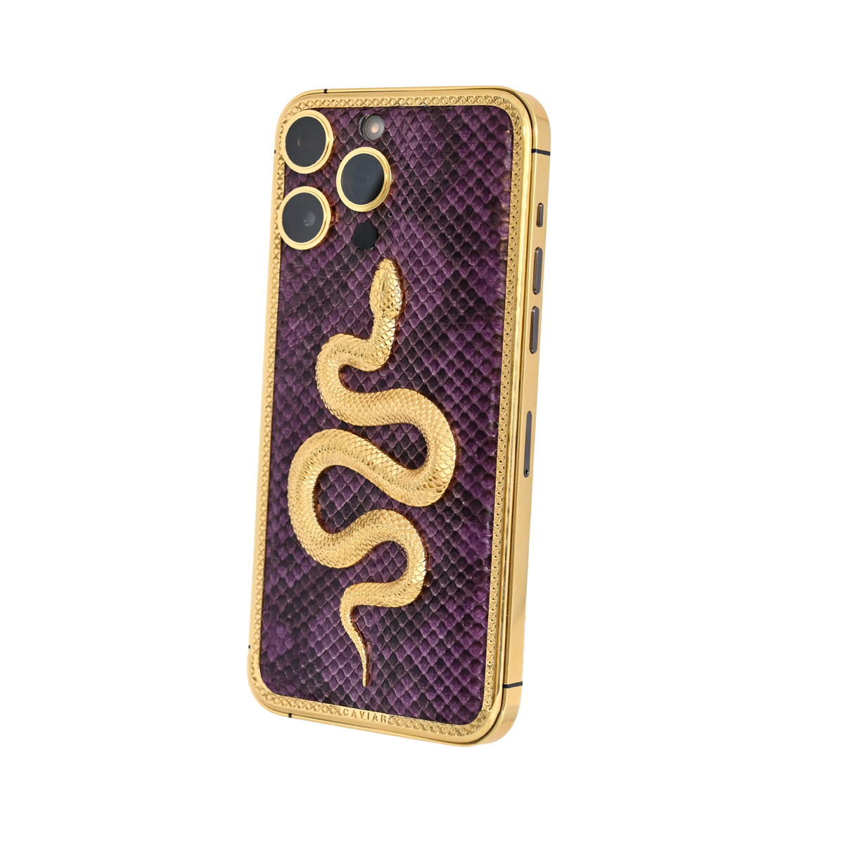 Caviar Luxury 24k Gold Customized Iphone 14 Pro 512 Gb Leather Exotic Snake Edition