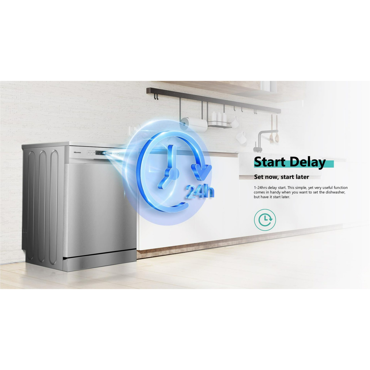 Hisense Freestanding Dishwasher, 60 cm, Silver, HS623E90X