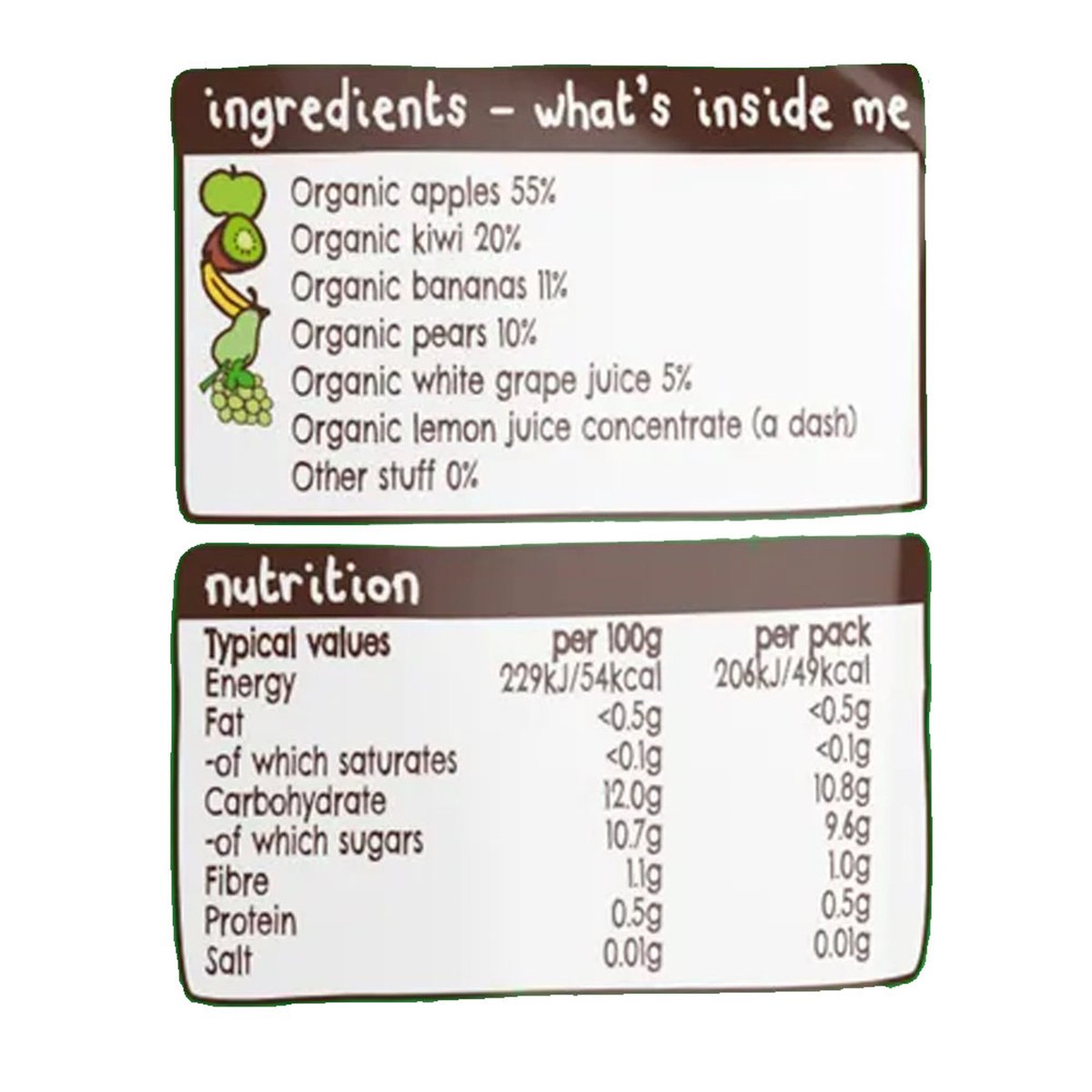 Ella's Kitchen Organic The Green One Squished Smoothie Fruits Baby Food 90 g