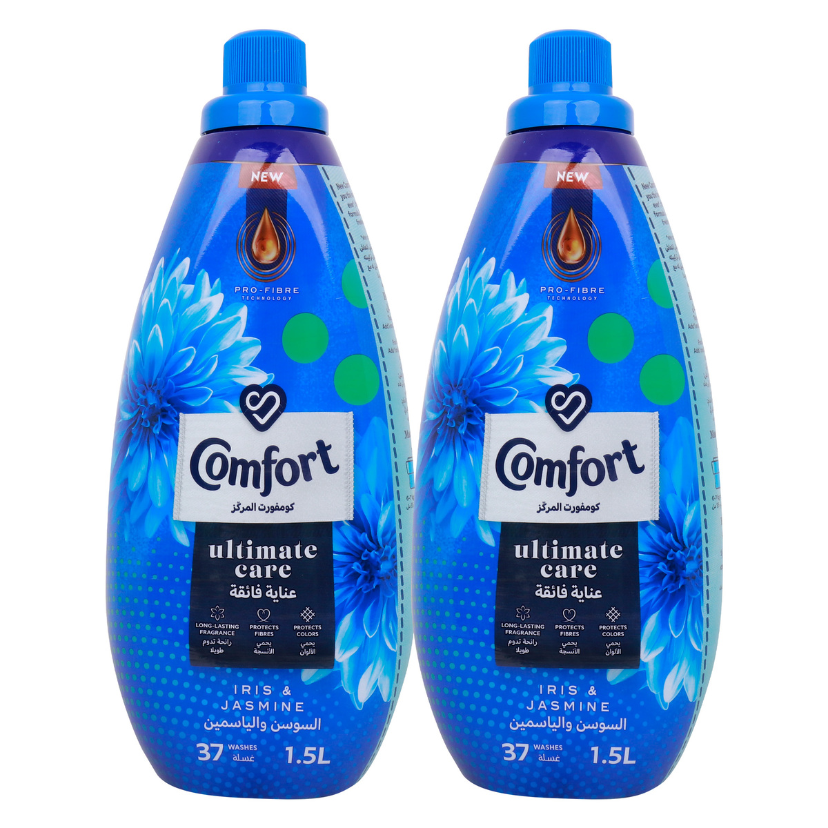 Comfort Ultimate Care Fabric Softener Iris & Jasmine 2 x 1.5 Litres