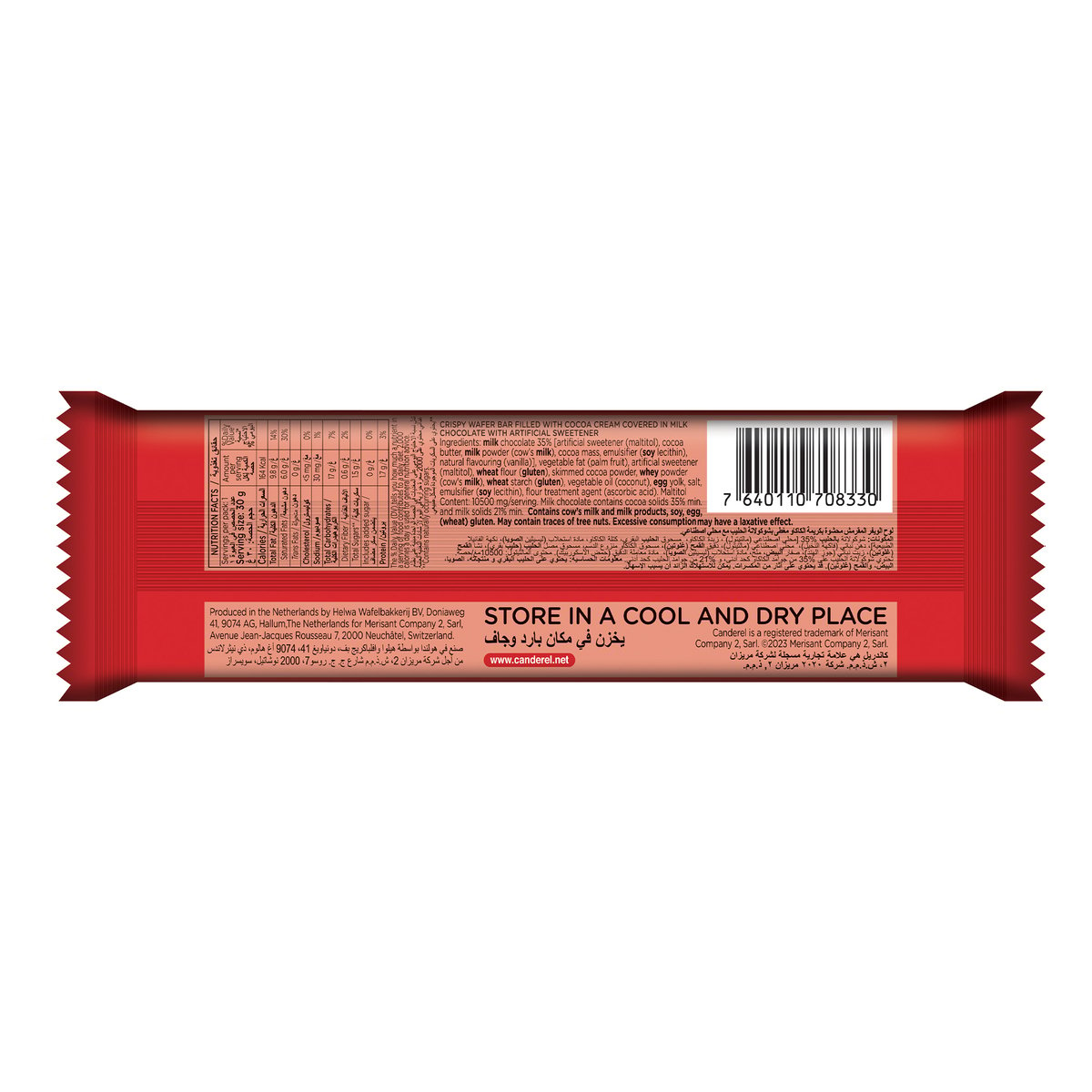 Canderel Choco Wafer Bar in Milk Chocolate 30 g