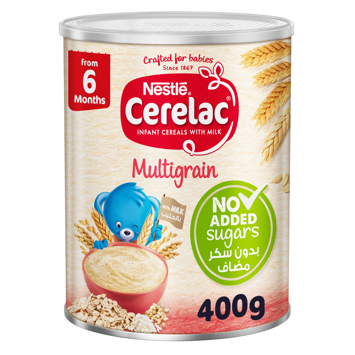 Nestle Cerelac Multigrain Infant Cereals With Milk No Added Sugars From 6 Months Tin 400 g