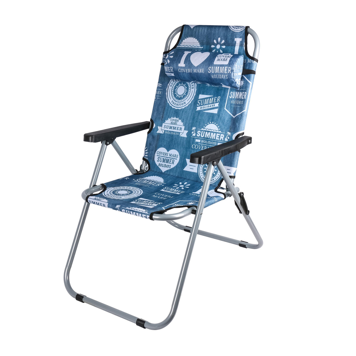 Campmate Foldable Camping Chair with Headrest, 81 x 8 x 52 cm, Assorted, CM-7879