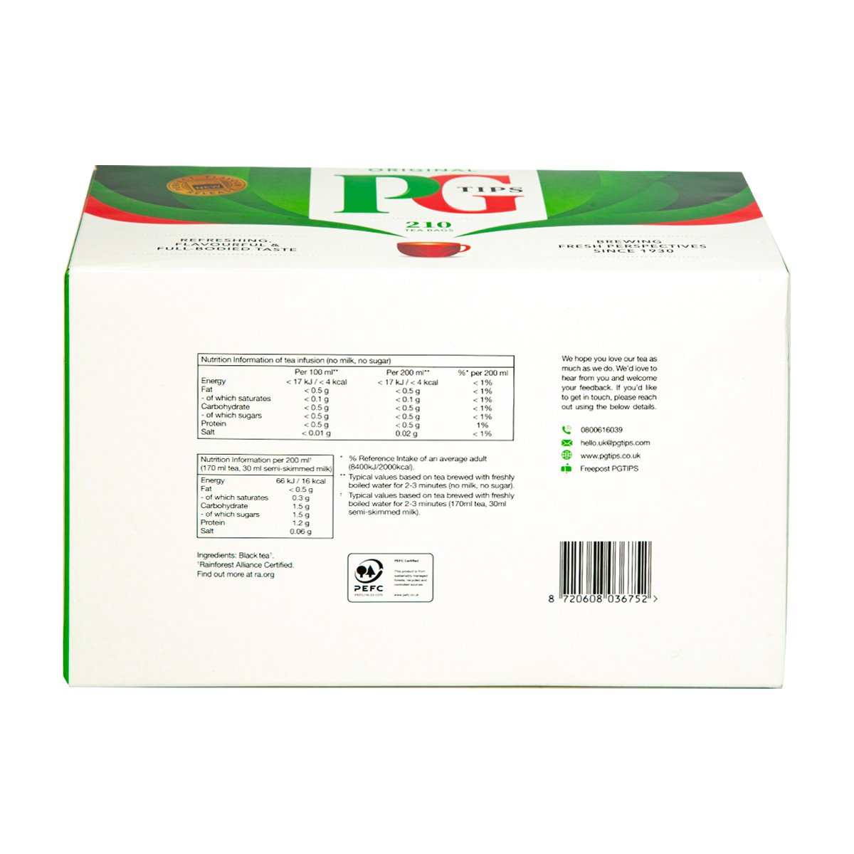 PG Tips Original Pyramid Tea 210 Teabags