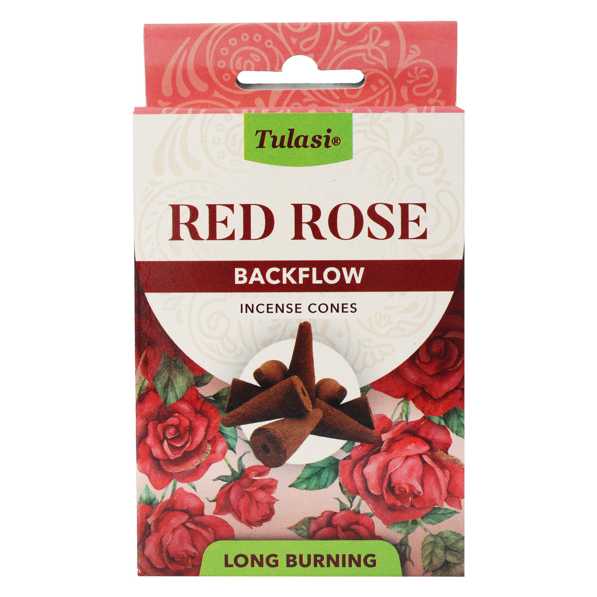 Tulasi Red Rose Incense Cones 10 pcs