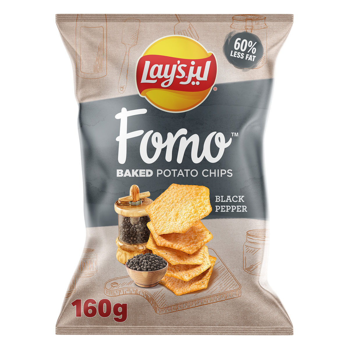 Lay's Forno Black Pepper Potato Chips 160 g