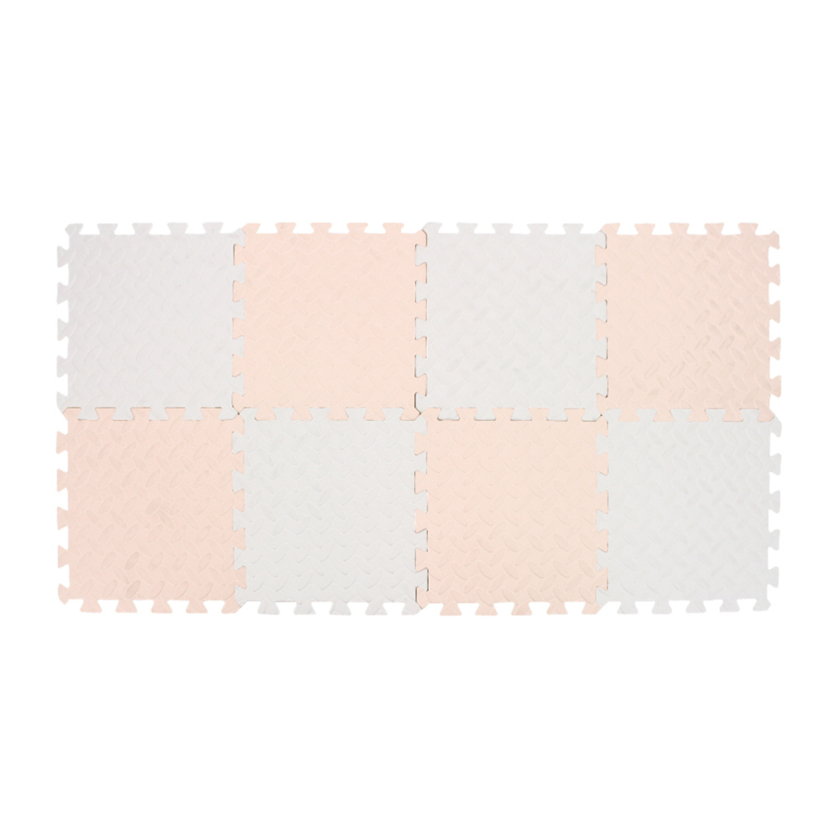 Sunta Puzzle Mat, 8 pcs, Beige/White, 1010G/8--BGE/WHT