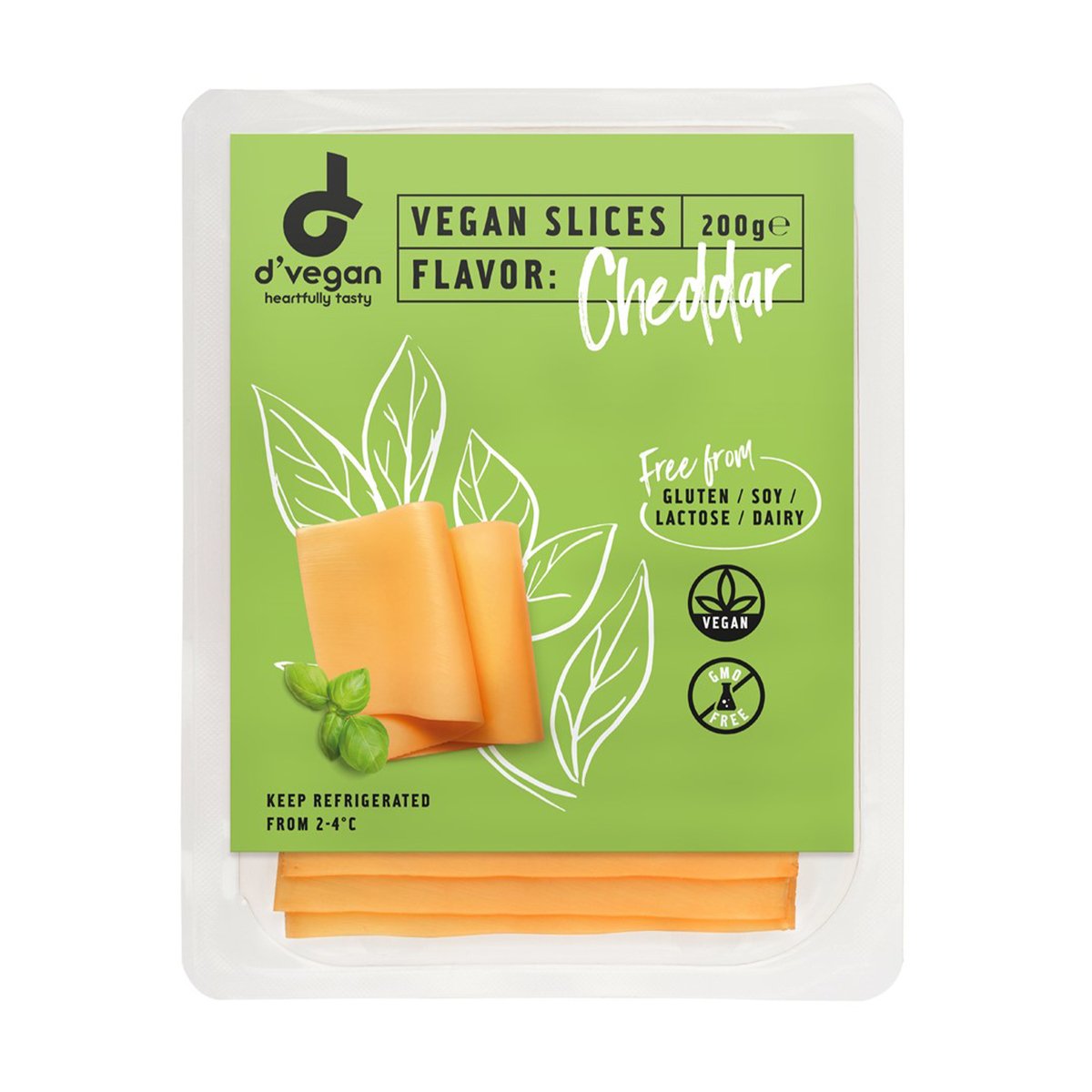 D'Vegan Slices Cheddar Flavoured 200 g