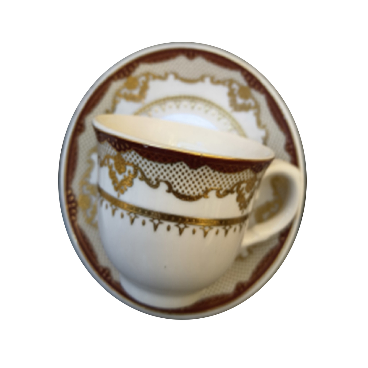 Pearl Noire Ceramic Turkish Coffee Cup & Saucer Set, 12 pcs, MJ35