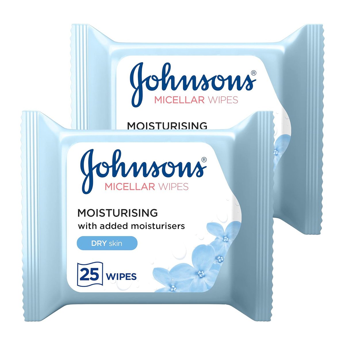 Johnson's Micellar Moisturising Cleansing Wipes For Dry Skin 2 x 25 pcs