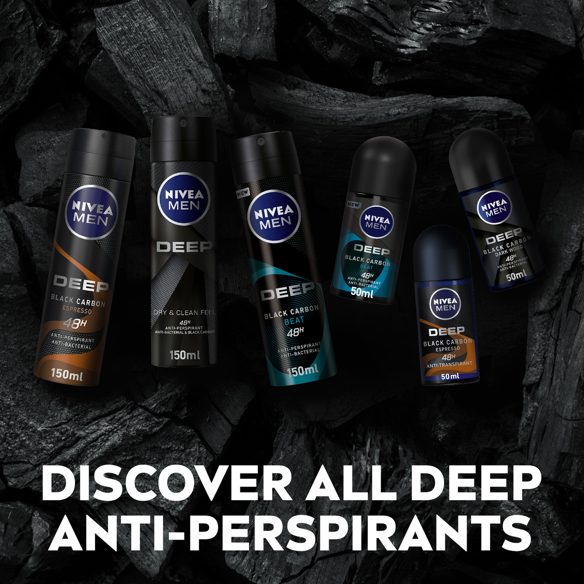 Nivea Men Antiperspirant Spray Deep Black Carbon 150 ml