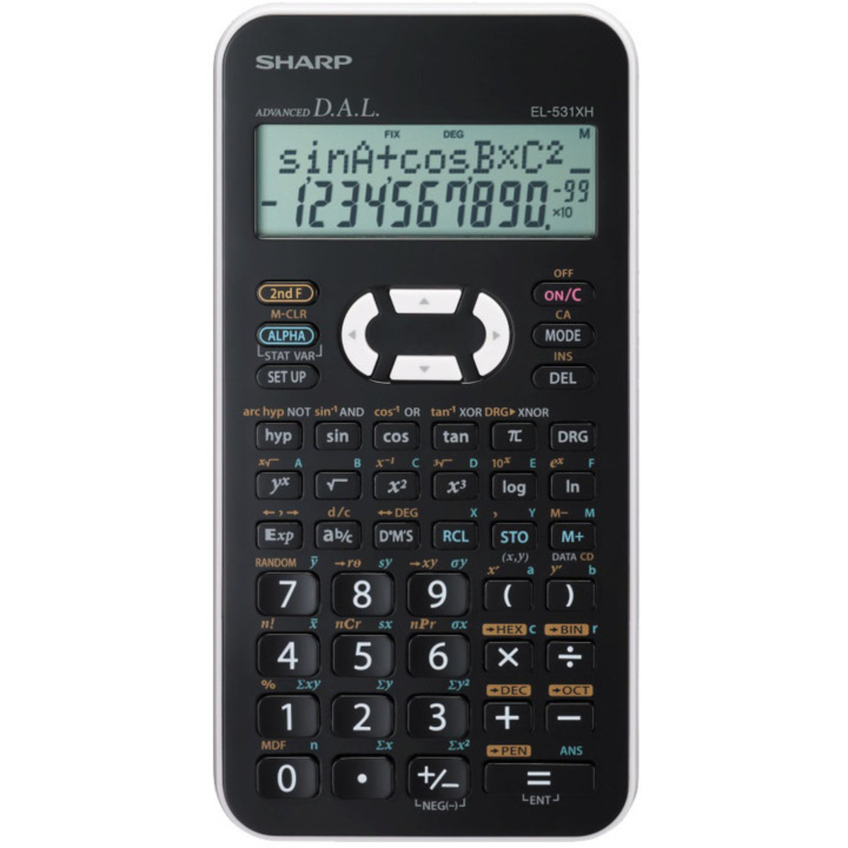 Sharp Scientific Calculator, Black, EL-531XH-WHC