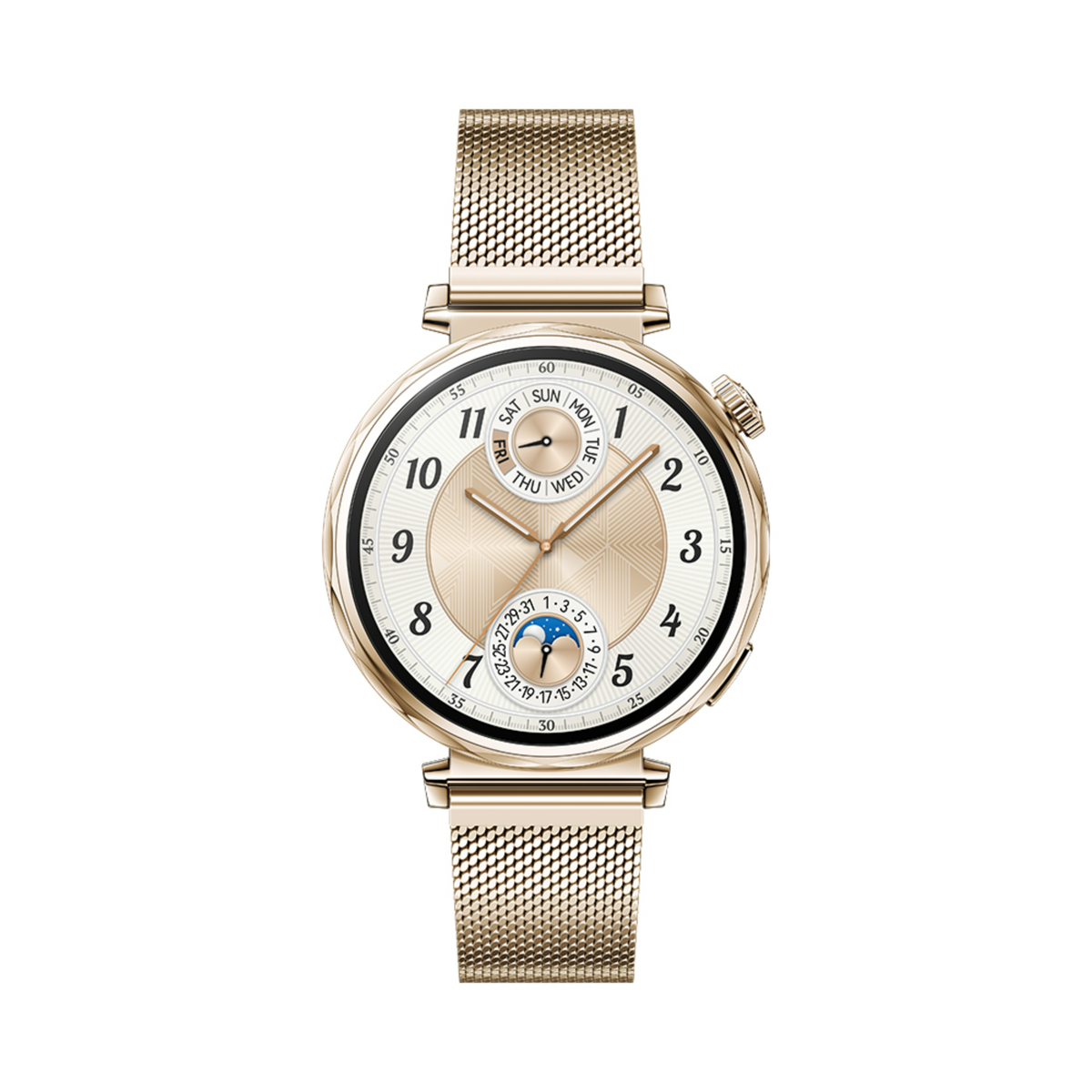 Huawei Watch GT 5 Smartwatch, Jana with Gold Milanese Strap