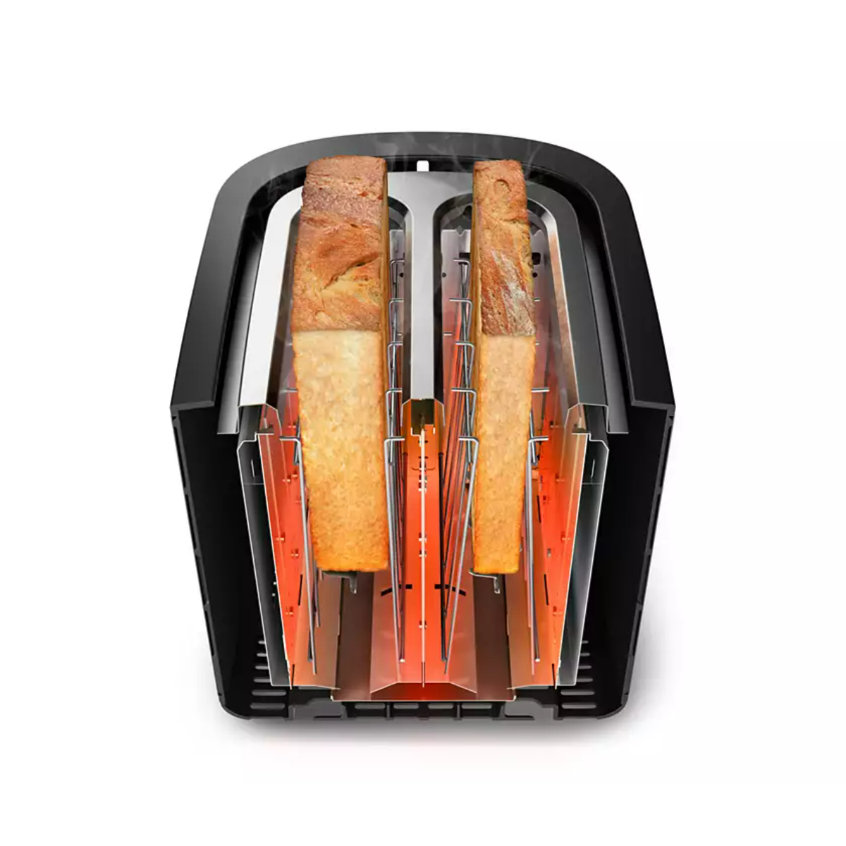 Philips 2 Slice Bread Toaster, 950W, Black/Copper, HD2650/31