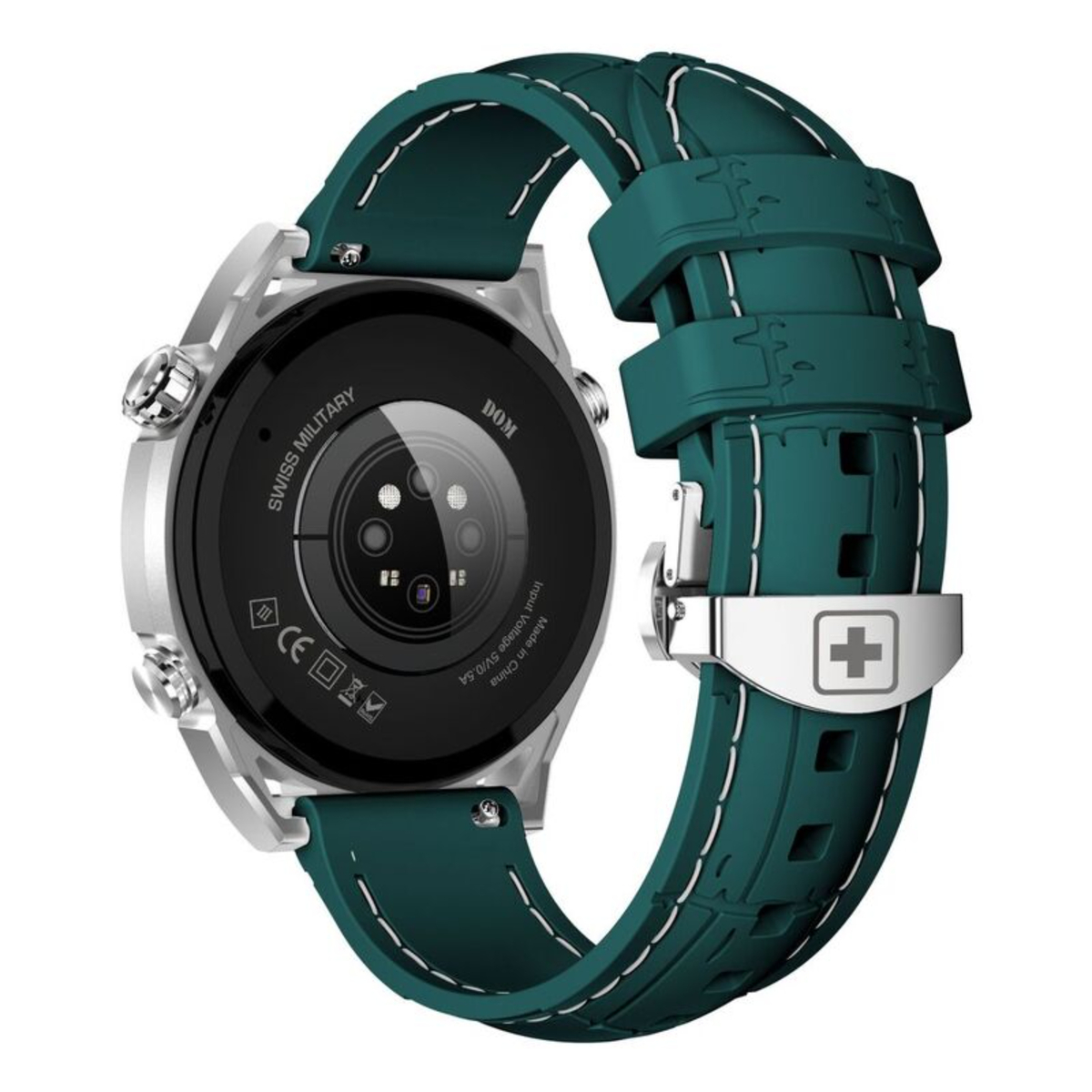 Swiss Military DOM3Swiss Military DOM3 Smartwatch - Silver With Green Silicon Strap +VICTOR 4 Active Noice cancelling ENC True Wireless