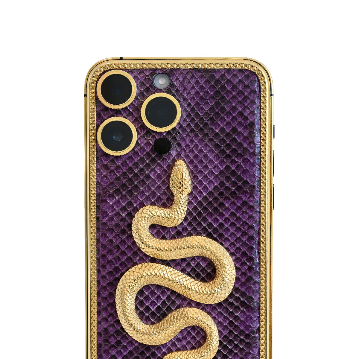 Caviar Luxury 24K Gold Customized iPhone 14 Pro 512 GB Leather Exotic Snake Edition