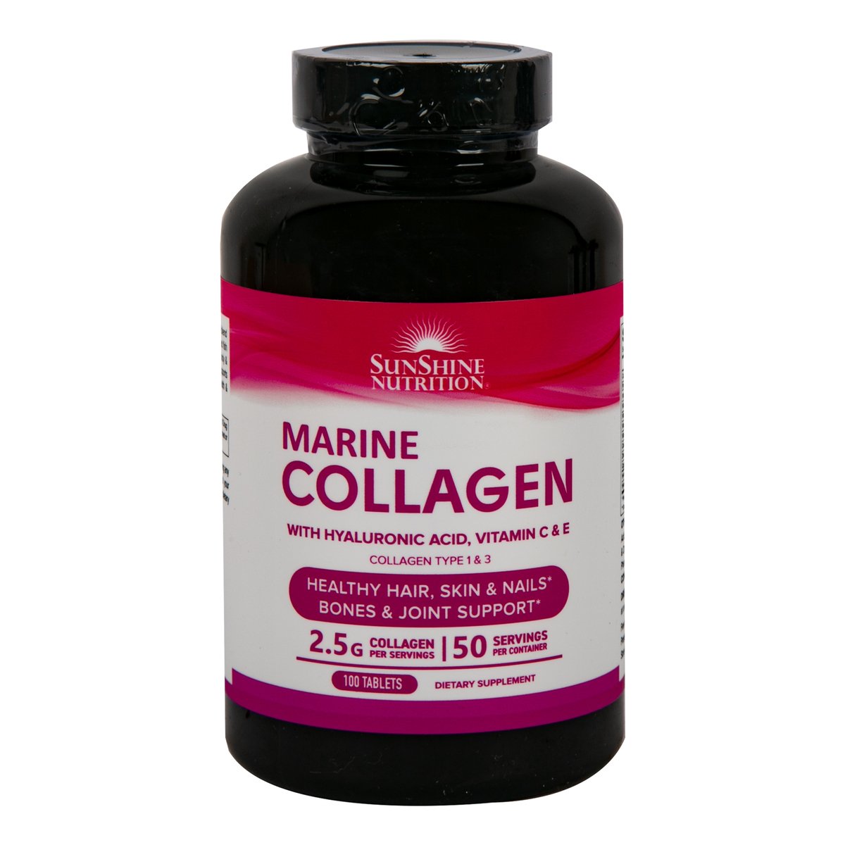 Sunshine Nutrition Marine Collagen With Hyaluronic Acid, Vitamin C & E 100 pcs