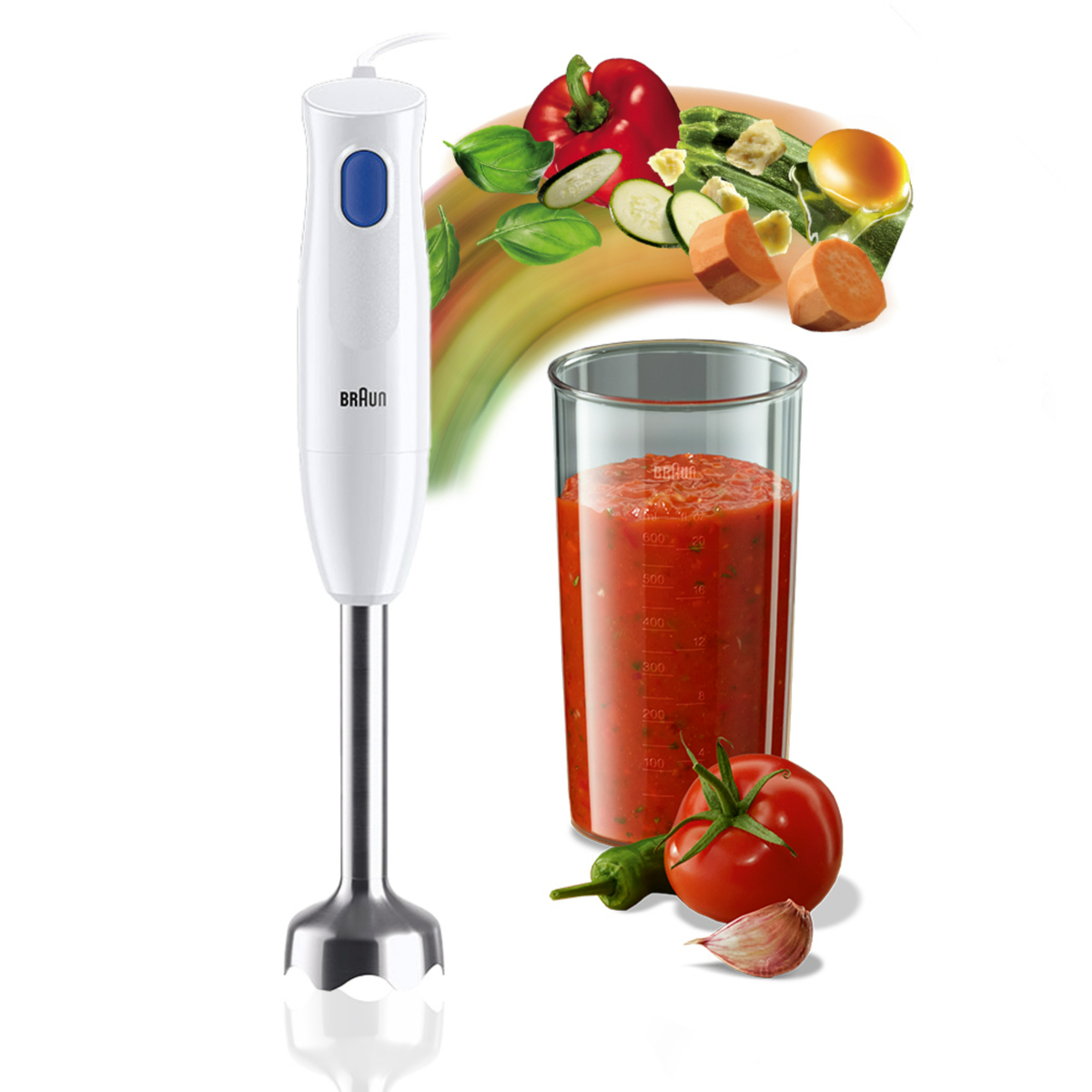 Braun Multi Quick Hand Blender, 450W, White, MQ10.001P