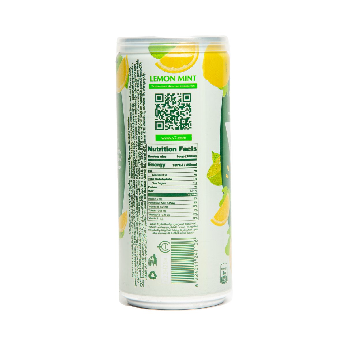 V7 Vitamin Sparkling Drink With Lemon Mint Flavor With Pulp 300 ml