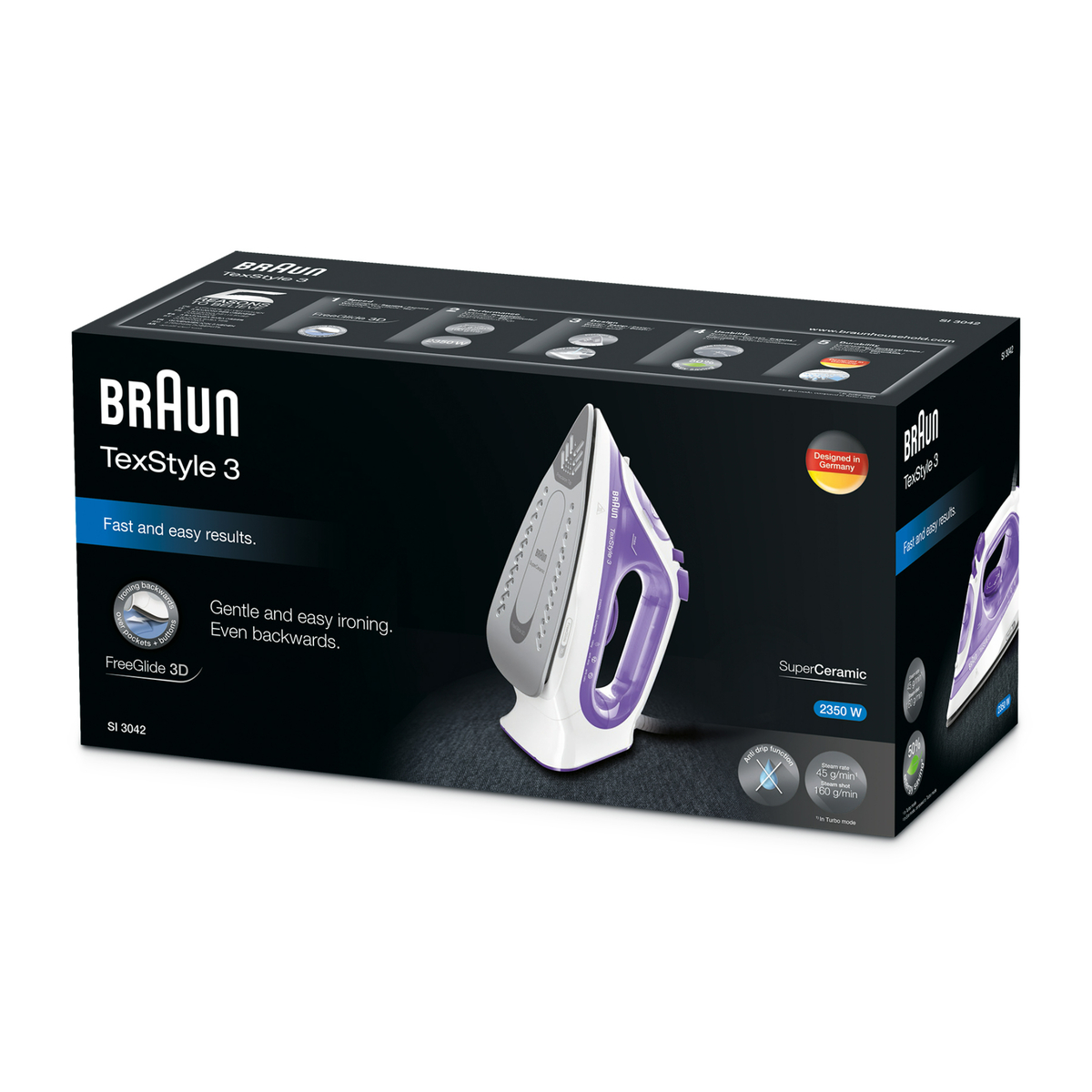 Braun Steam Iron, 2350W, Violet, SI3042VI