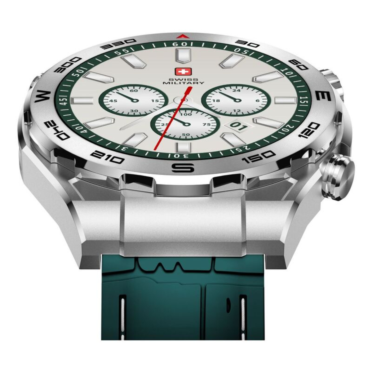 Swiss Military DOM3Swiss Military DOM3 Smartwatch - Silver With Green Silicon Strap +VICTOR 4 Active Noice cancelling ENC True Wireless