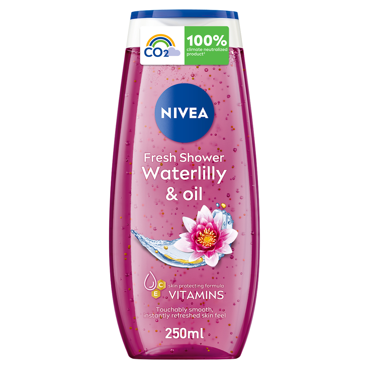 Nivea Shower Gel Body Wash Waterlily & Oil with Caring Oil Pearls and Waterlily Scent 250 ml