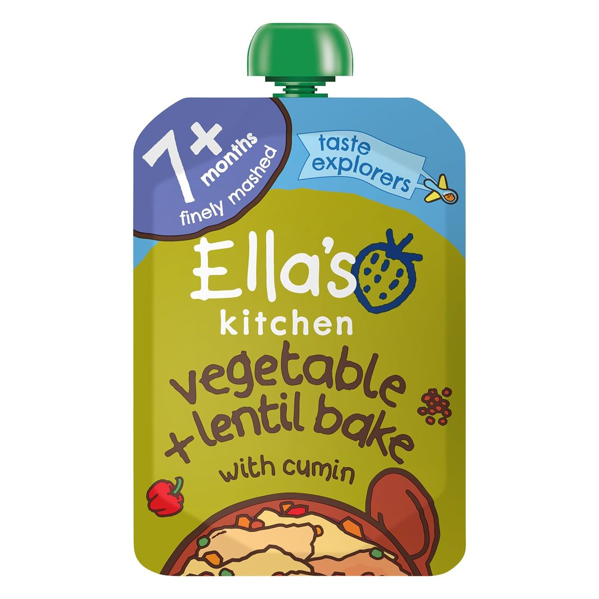 Ella's Kitchen Organic Vegetable + Lentil Bake With Cumin Baby Food 130 g