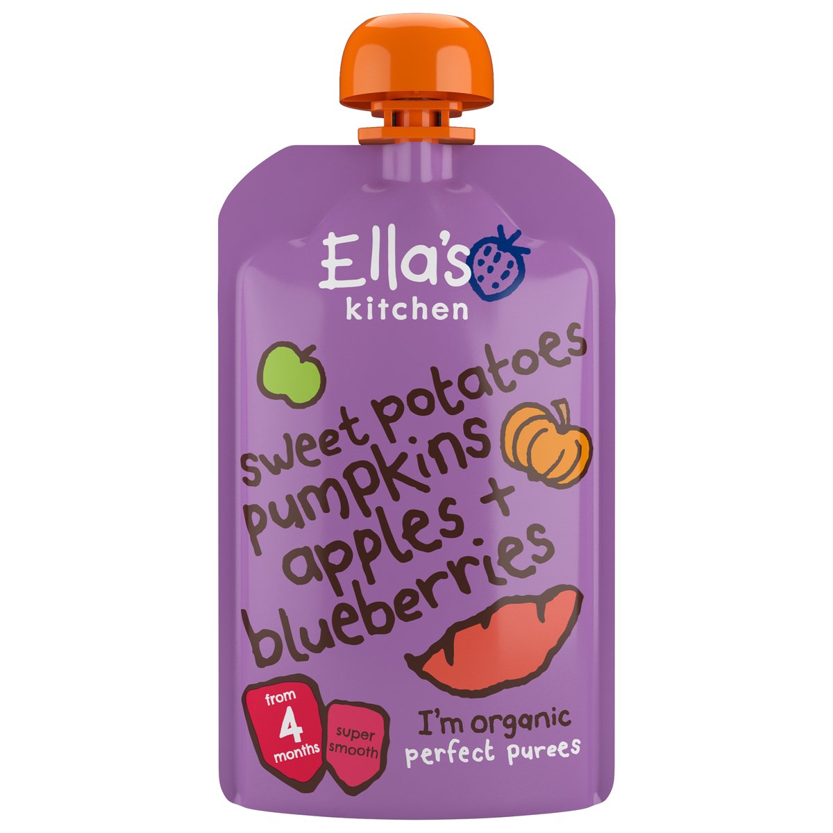 Ella's Kitchen Organic Sweet Potatoes, Pumpkins, Apples + Blueberries Baby Food 120 g