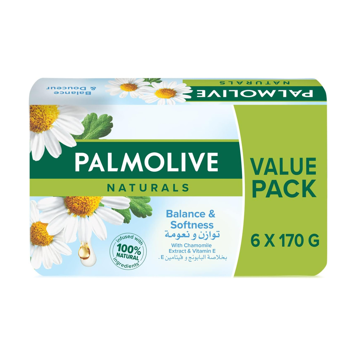 Palmolive Naturals Bar Soap Chamomile and Vitamin E Value Pack 6 x 170 g