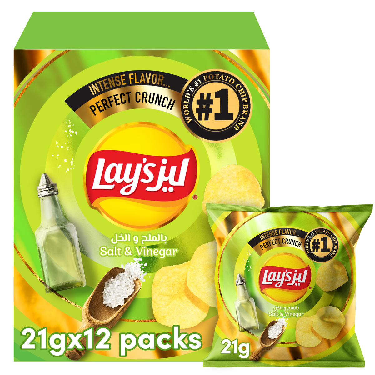 Lay's Salt & Vinegar Flavored Chips 14 x 21 g