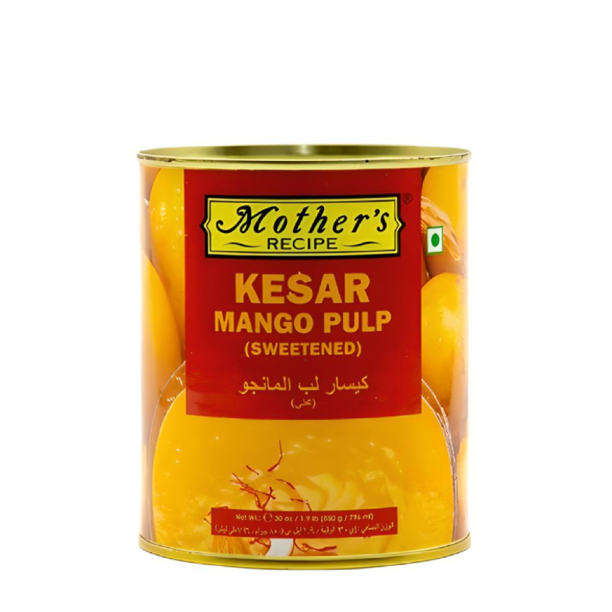 Mother's Recipe Kesar Mango Pulp (Sweetened) 850 g