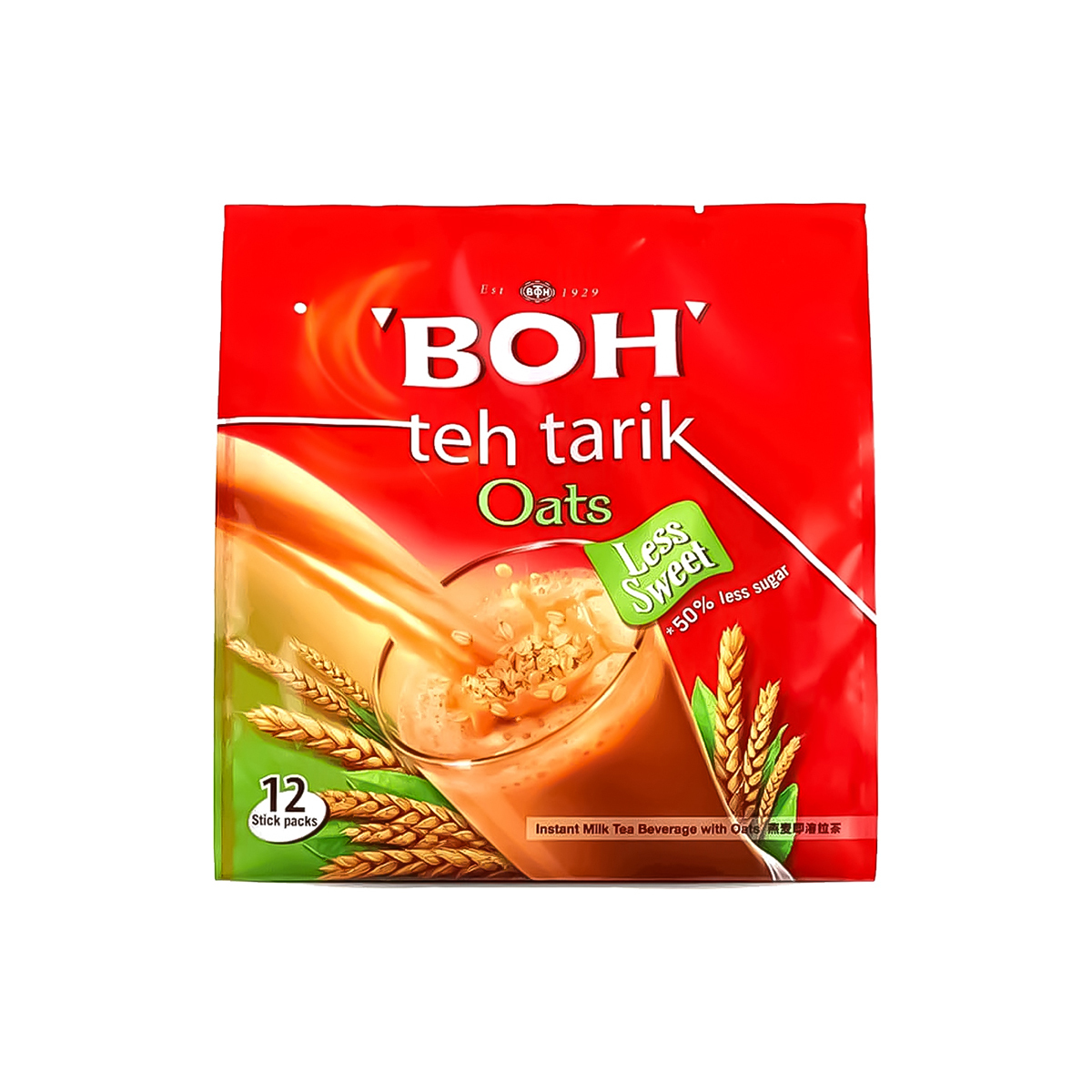 Boh The Tarik Instant Milk Tea Beverages With Oats 26gx12Stick Pack