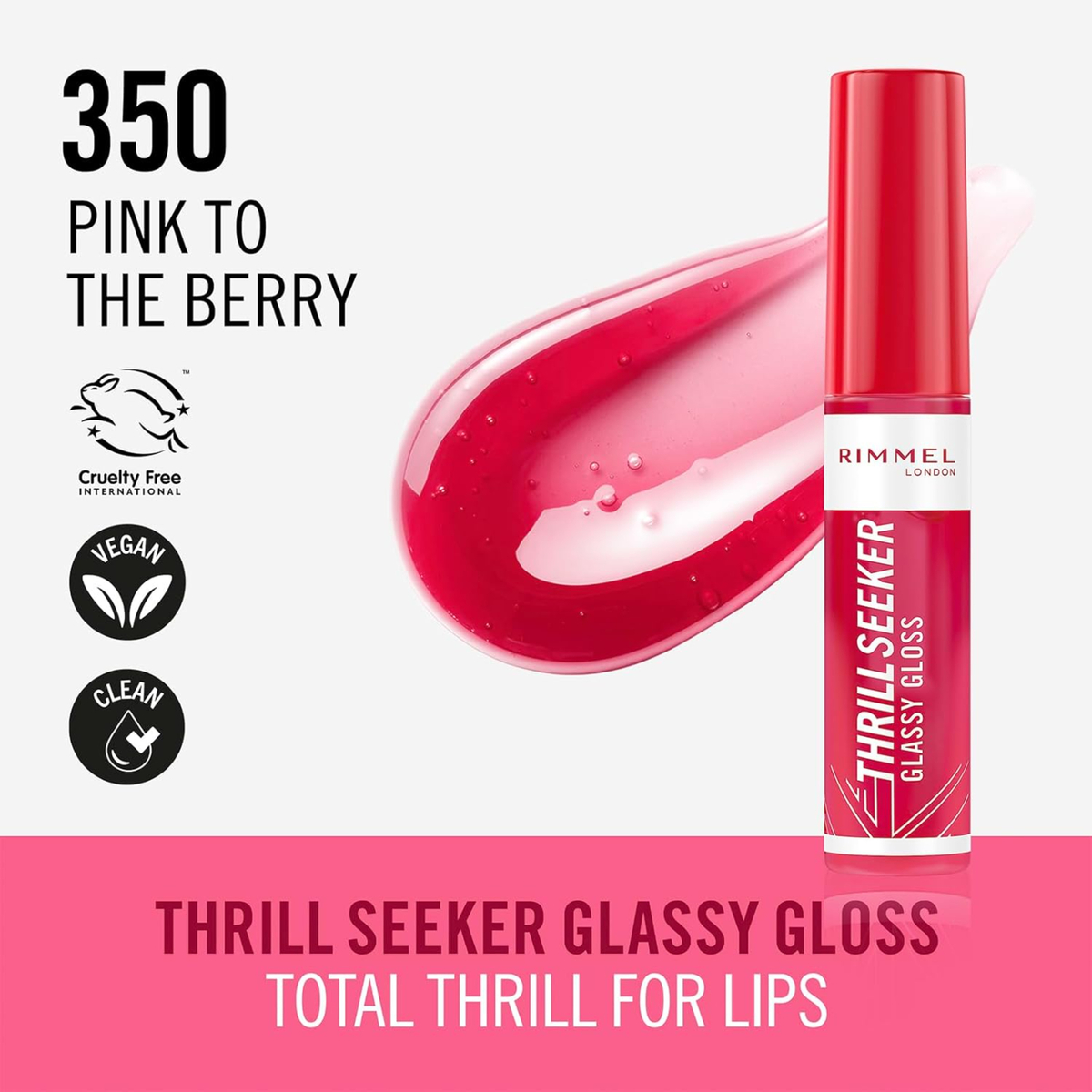 Rimmel London Rimmel Thrill Seeker Glassy Gloss 350 Pink to the Berry 10ml