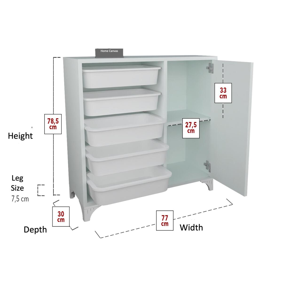 Home Canvas Compo Multifunctional Cabinet (5 Baskets) BF00202