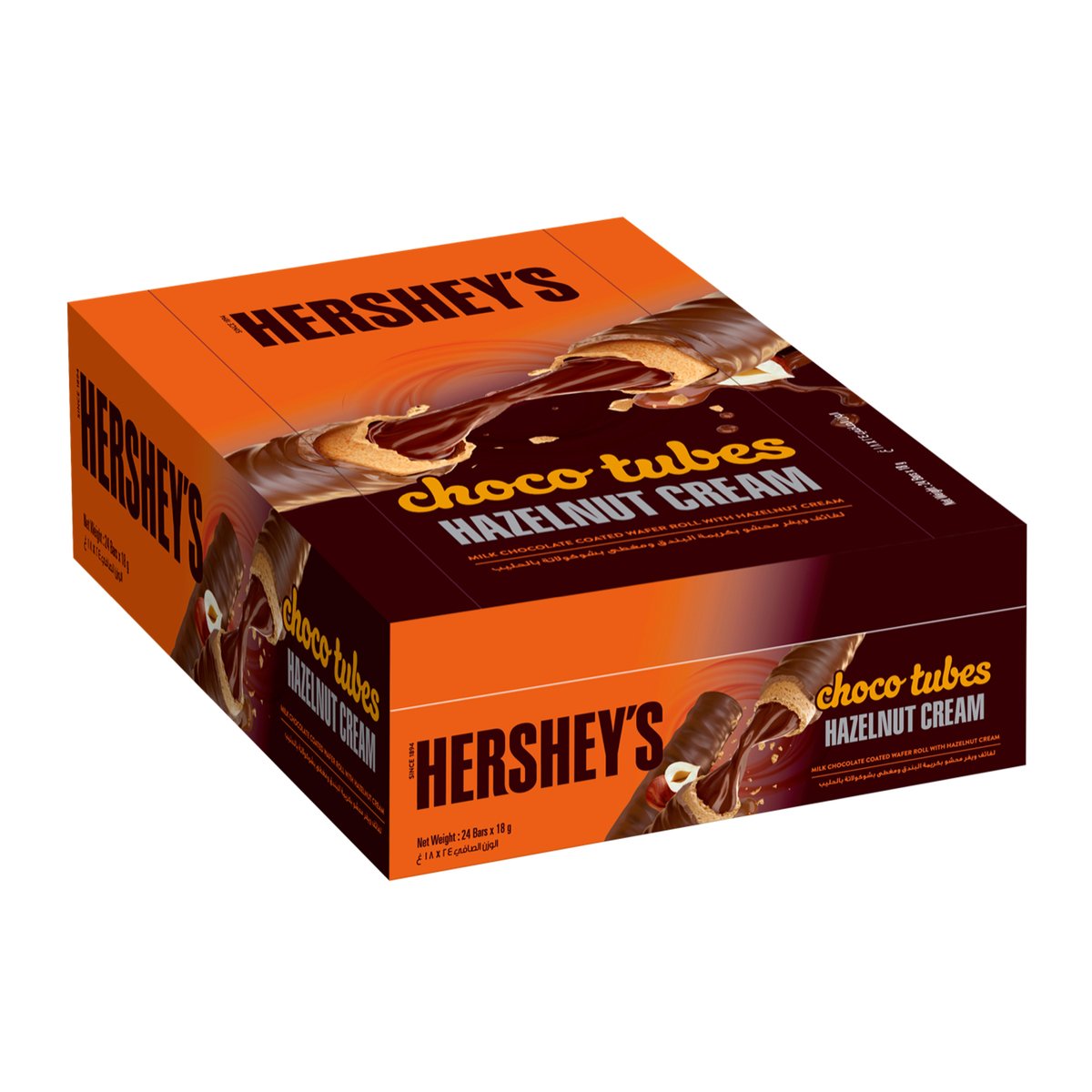 Hershey's Choco Tubes Hazelnut Cream 24 x 18 g