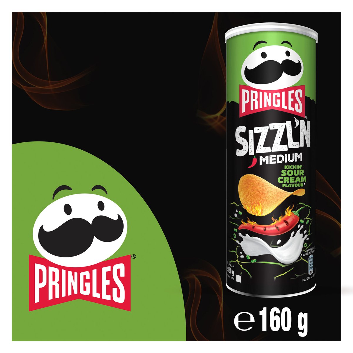 Pringles Sizzl'n Medium Kickin Sour Cream Chips 2 x 160 g