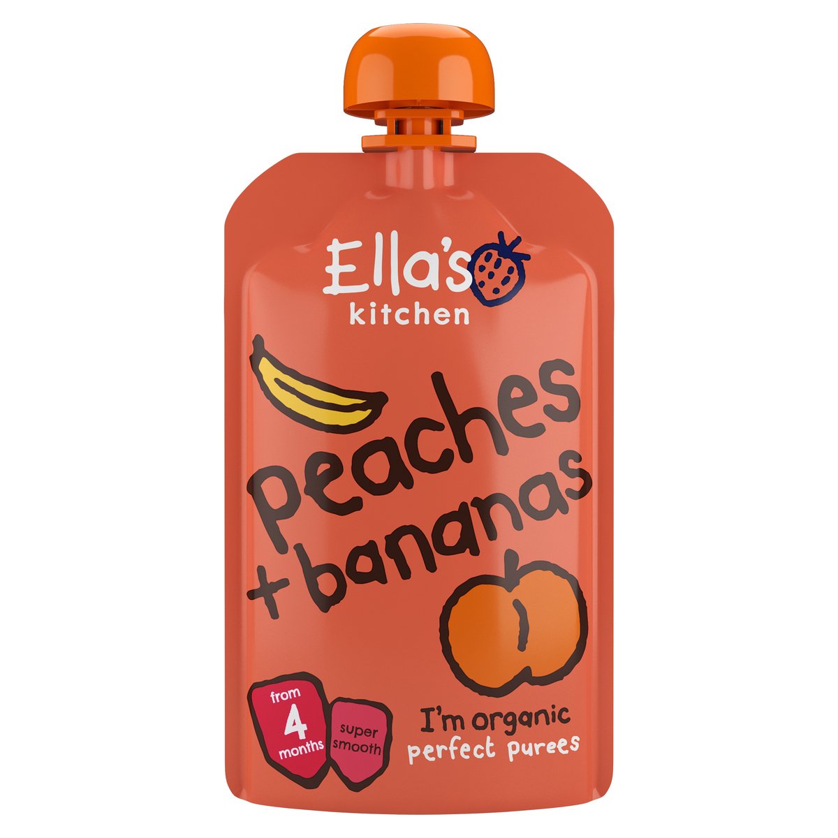 Ella's Kitchen Organic Peaches + Bananas Baby Food 120 g