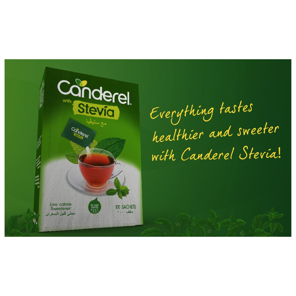 Canderel Stevia Low Calorie Sweetener 100 pcs