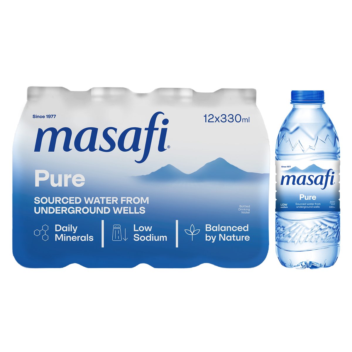 Masafi Pure Bottled Drinking Water 24 x 330 ml