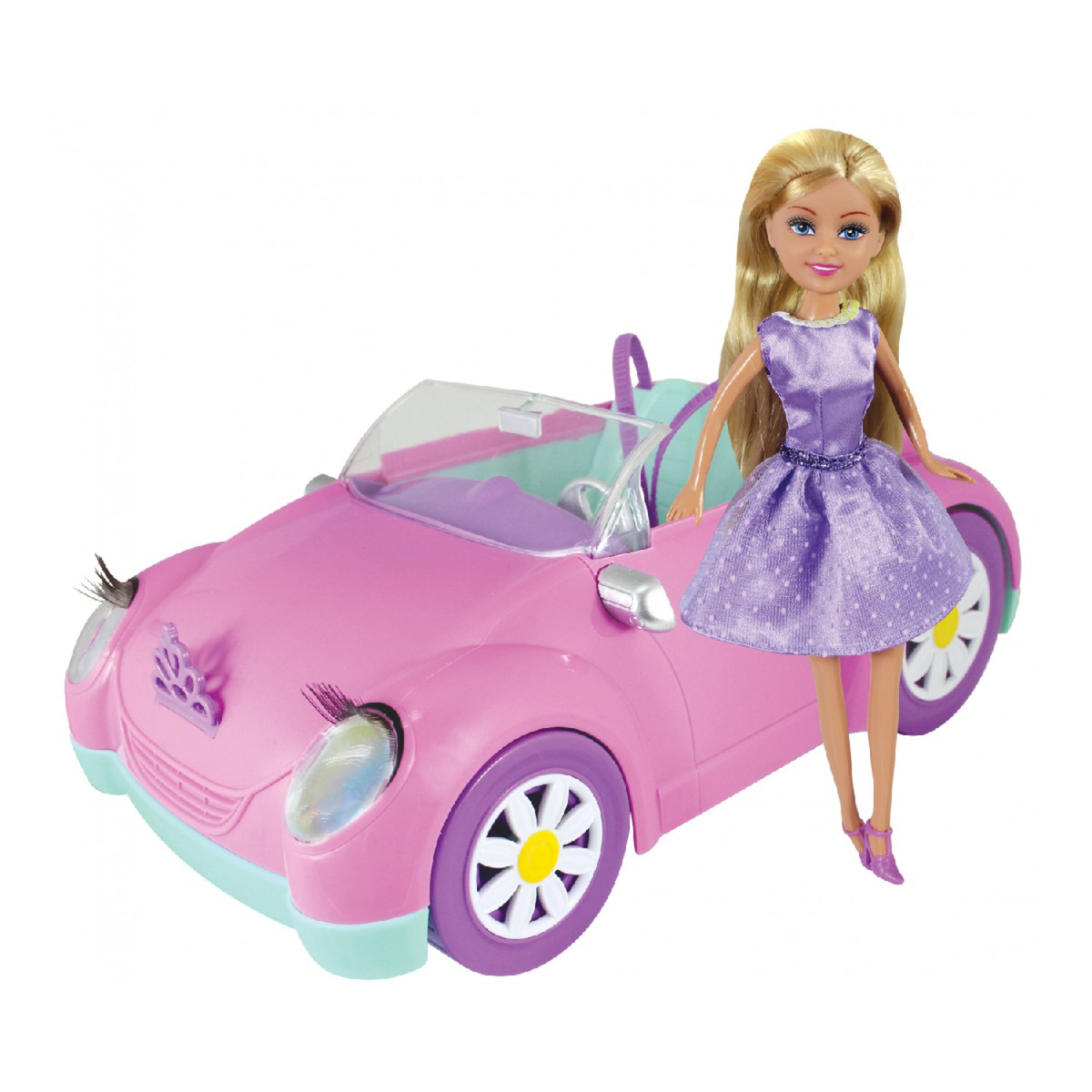 Sparkle Girlz Kids 10" Fashion Doll With Convertible Car Toy Child Pink 10028