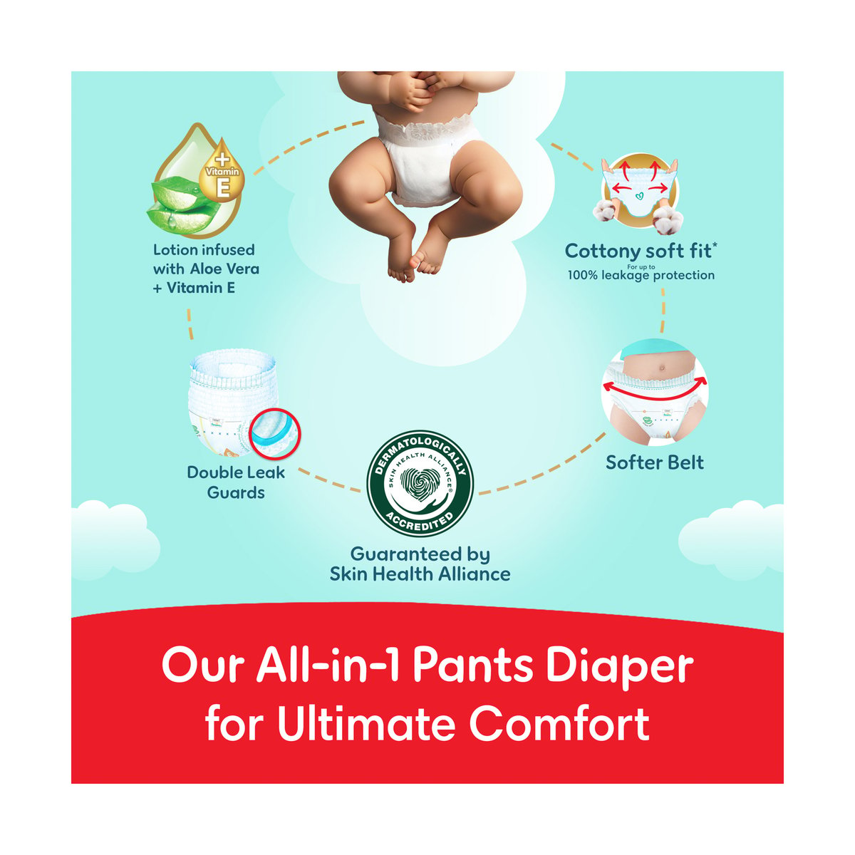 Pampers Ultimate Comfort Pants Diapers, Size 4, 9-14kg, Super Saving Pack, 50 pcs