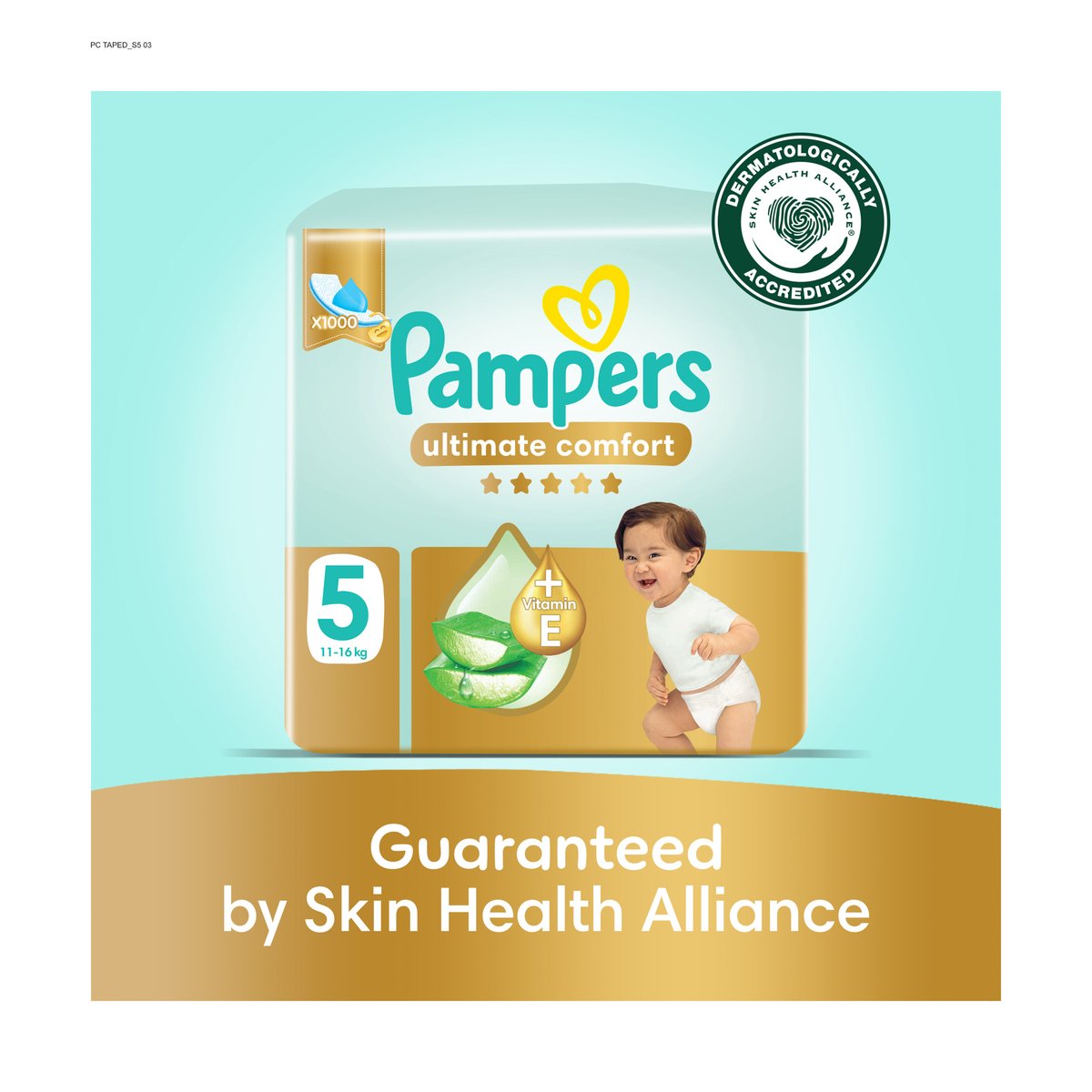 Pampers Ultimate Comfort Taped Diapers, Size 5, 11-16kg, Giant Pack, 56 pcs