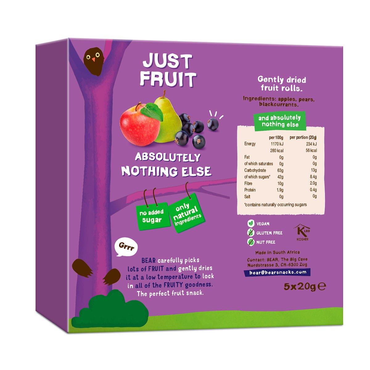 Bear Fruit Rolls Blackcurrant 20 g