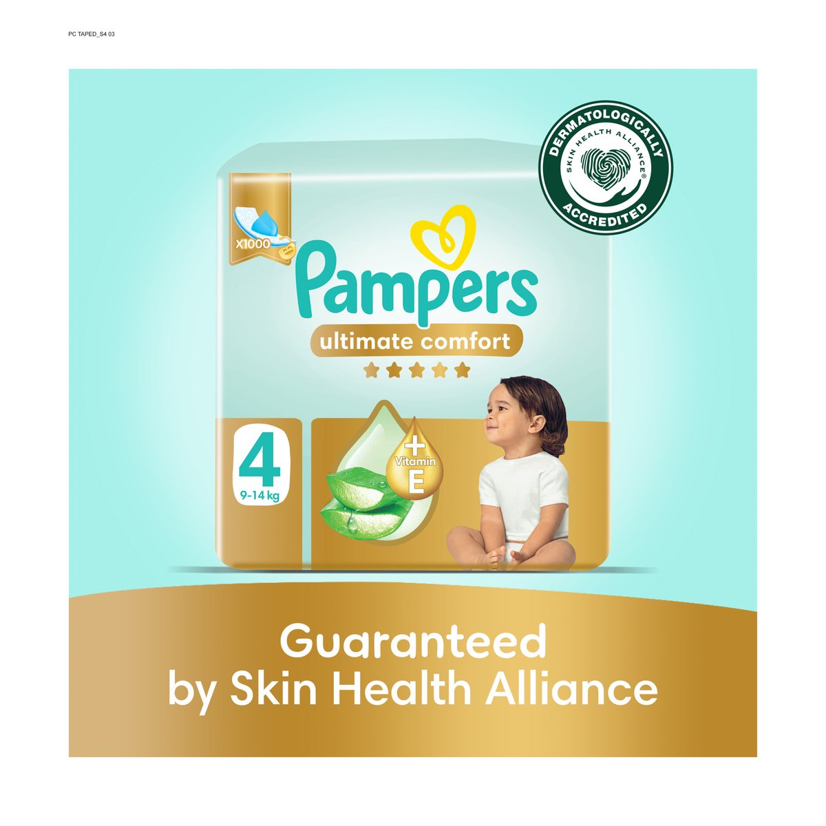 Pampers Ultimate Comfort Taped Diapers, Size 4, 9-14kg, Giant Pack, 66 pcs