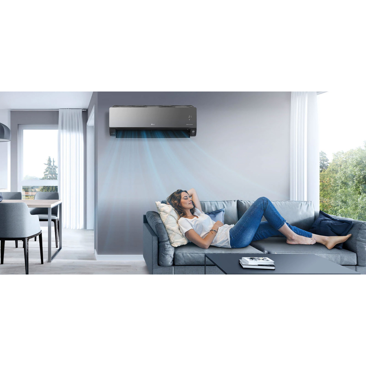 LG ARTCOOL Split Inverter 2T Air Conditioner, Energy Saving, Fast Cooling, Wifi, A27TNC