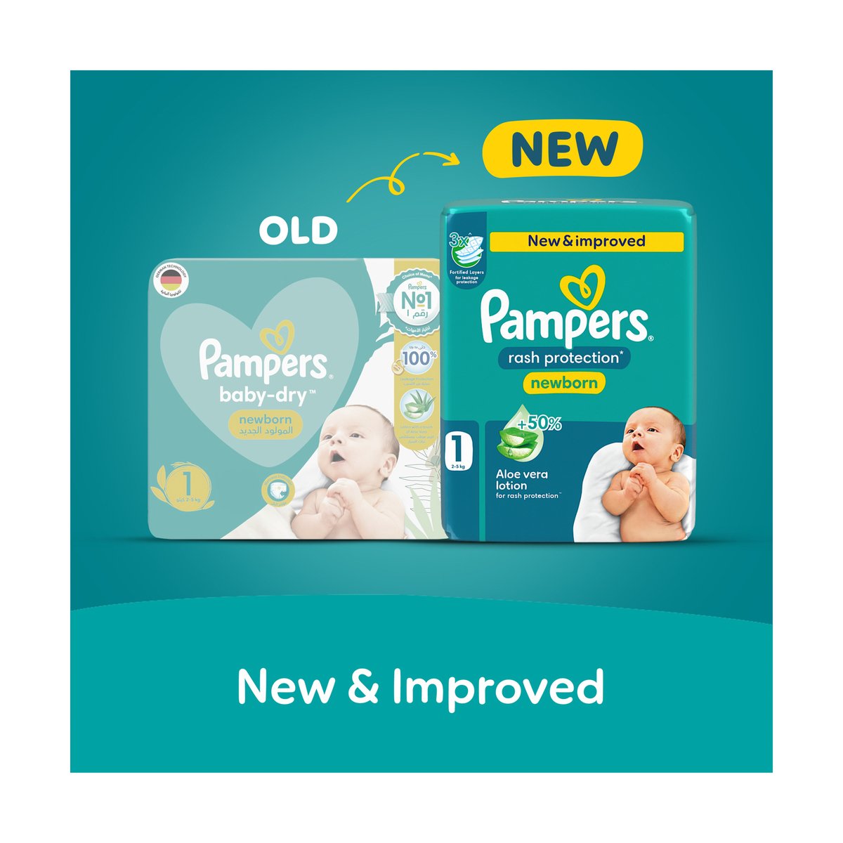 Pampers Rash Protection Taped Diapers, Size 1, 2-5kg, Mega Pack, 86 pcs